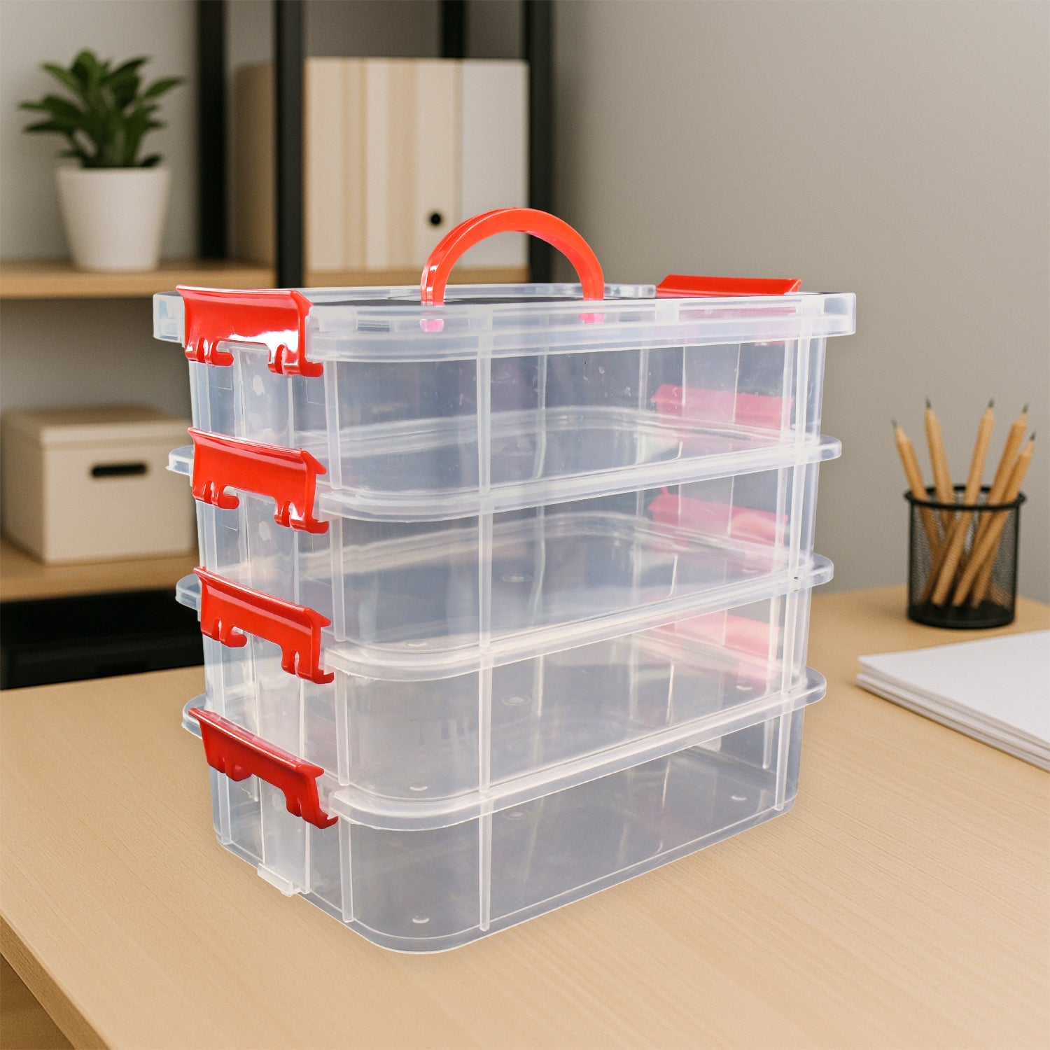 4-Layer Transparent Multipurpose Plastic Storage Box 4-Layer Transparent Multipurpose Plastic Storage Box